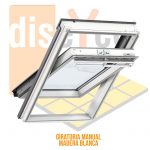 Ventana VELUX de apertura giratoria GGL madera pintada blanca
