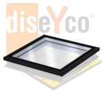 Ventana Design de cubierta plana VELUX CFU/CVU + Cúpula Vidrio Liso