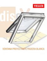 Ventana proyectante VELUX manual madera blanca