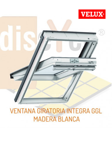 Ventana de tejado giratoria INTEGRA Velux GGL madera blanca