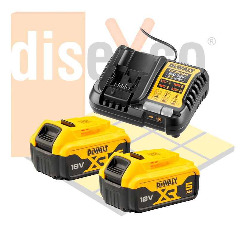 Baterías de carril DeWALT DCB1104P2 - XR 18V 5Ah
