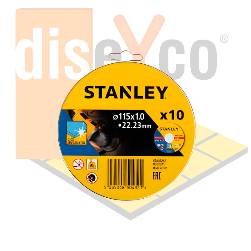 Set 10 Discos Corte INOX Stanley STA38252