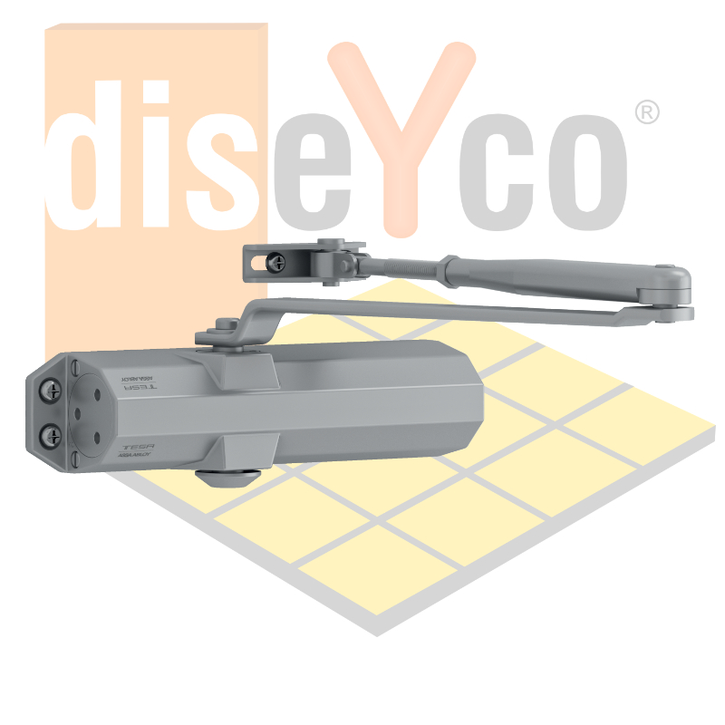 PLANTILLA ARTICULOS TIENDA Cierrapuertas de Brazo Articulado TESA CT1800 Plata - Imagen 1