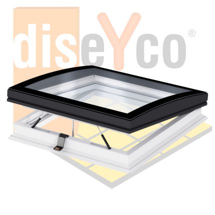 Ventana Design de cubierta plana VELUX CFU/CVU + Cúpula Vidrio Curvo