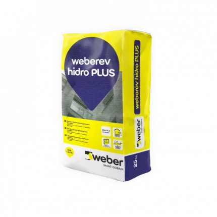 Saco de 25kg de Mortero híbrido hidrofugado para fachadas weberev HIDRO PLUS