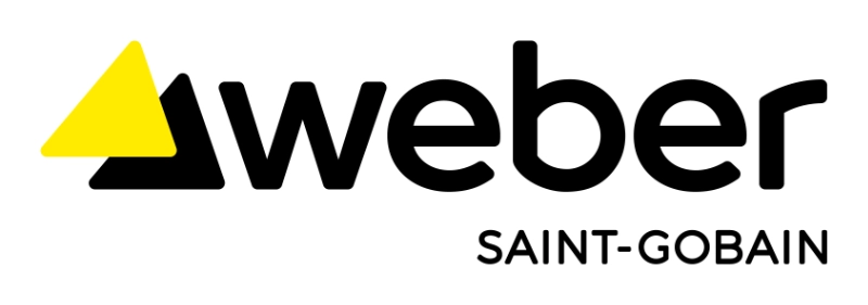 Logotipo de Weber Saint-Gobain empresa fabricante de morteros técnicos.
