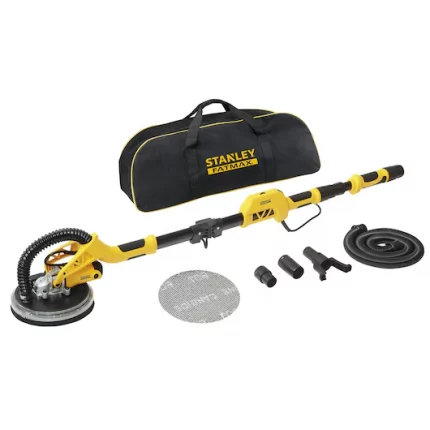 Kit de lijadora pladur tipo jirafa, marca Stanley. Potencia de 750W. Con bolsa de transporte y accesorios.